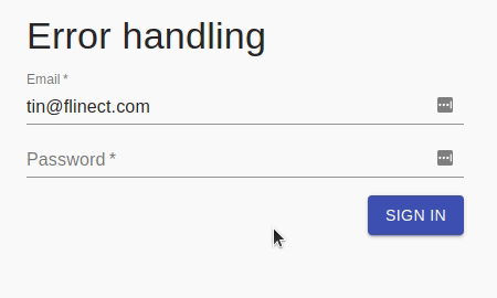 Sign in with error